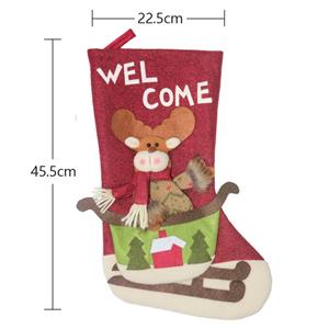 Elk Stocking Gift Bag Christmas Eve Dinner Party Tree Decoration Accessory XT19917