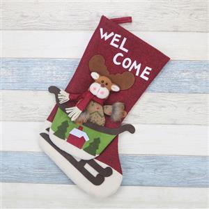 Elk Stocking Gift Bag Christmas Eve Dinner Party Tree Decoration Accessory XT19917