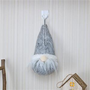 Round Grey Faceless Doll Plush Toy Gift Small Pendant Christmas Decoration Accessory XT19888
