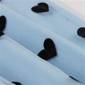 Fashion Blue Victorian Gothic Double Layered Elastic Band High Waist Skirt N22738