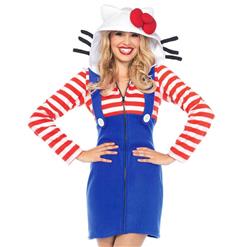 Sexy Halloween Cosplay Adult Costumes, Hello Kitty Cozy Cosplay Costumes, Hello Kitty Cozy Women's Costume, Kitty Cat Fairy Tale Costume, Sexy Hello Kitty Costume, #N16125