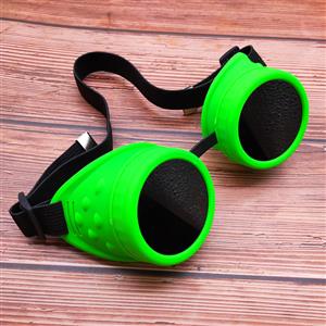 Fashion Black Lens Green Luminous Frame Glasses Cosplay Party Goggles MS19746