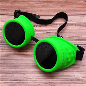 Fashion Black Lens Green Luminous Frame Glasses Cosplay Party Goggles MS19746