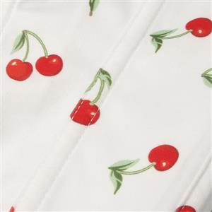 Women's Fashion Blouse Vintage Style Cherry Print Corset Top N23737
