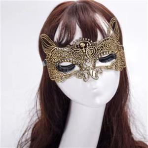 Fashion Women's Catwoman Seductive Masquerade Party Golden Lace Mask MS22979