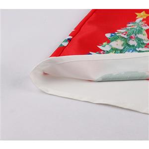 Fashion Christmas Tree and Snowflake Print Round Neckline Short Sleeve Swing Dress N19939