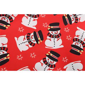 Fashion Christmas Snowman Print Long Sleeve Round Neckline Belted Swing Dress N19629