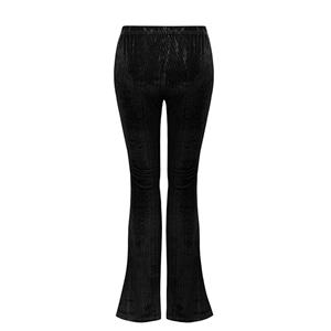 Fashion Glossy Velvet Elastic Bell-bottoms Daily Casual Slim Fit Leggings Clubwear Trousers L21591