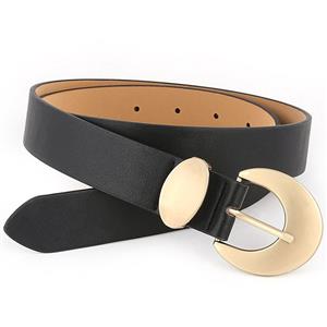 Fashion Black PU Leather Alloy Crescent Moon Buckle Waist Belt Accessory N18783