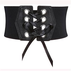 Leather Corset Belt, Lace-up Waist Belt, Elastic Waist Belt, High Waist Corset Belt, Fashion Waist Belt, #N15208