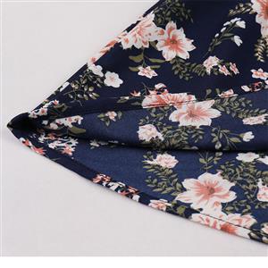 Fashion Floral Print One-shoulder Sleeveless Elastic Waist Summer Daily Casual Top N22124