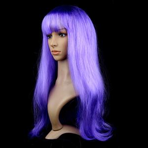 Women's Fashion Light-Purple Straight Bangs Cosplay Wig Long Straight Hair Wig MS16121