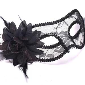 Fashion Women's Seductive Masquerade Party Black Lace Lily Mask MS22981