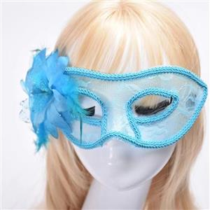 Fashion Women's Seductive Masquerade Party Blue Lace Lily Mask MS22983