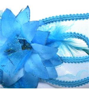 Fashion Women's Seductive Masquerade Party Blue Lace Lily Mask MS22983