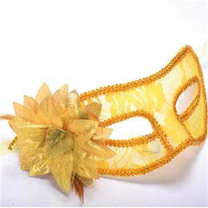 Fashion Women's Seductive Masquerade Party Golden Lace Lily Mask MS22980