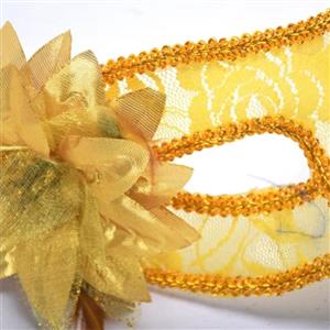 Fashion Women's Seductive Masquerade Party Golden Lace Lily Mask MS22980