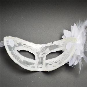 Fashion Women's Seductive Masquerade Party White Lace Lily Mask MS22982