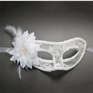 Fashion Women's Seductive Masquerade Party White Lace Lily Mask MS22982