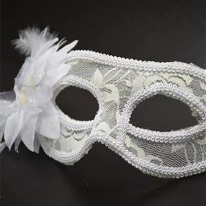 Fashion Women's Seductive Masquerade Party White Lace Lily Mask MS22982