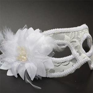 Fashion Women's Seductive Masquerade Party White Lace Lily Mask MS22982