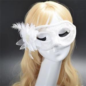 Fashion Women's Seductive Masquerade Party White Lace Lily Mask MS22982