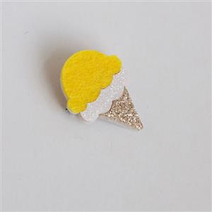 Lovely Ice Cream Brooch, Yellow Ice Cream Brooch, Casual Brooch for Women, Girl's Lovely Yellow Brooch, Ice Cream Cartoon Brooch, #J17521