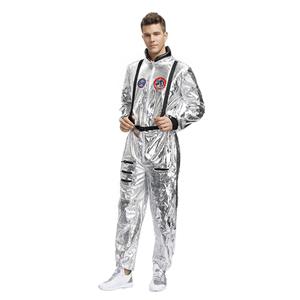 Fashion Men Silver Metallic One-piece Space Suit Adult Cosplay Costume N19620