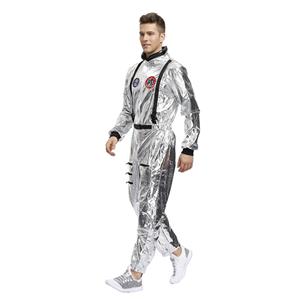 Fashion Men Silver Metallic One-piece Space Suit Adult Cosplay Costume N19620