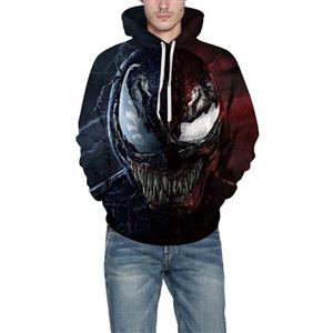 Fashion Unisex Monster 3D Digital Print Film Role Long Sleeve Pullover Hoodie Drawstring Tops N21383