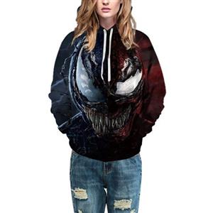 Fashion Unisex Monster 3D Digital Print Film Role Long Sleeve Pullover Hoodie Drawstring Tops N21383