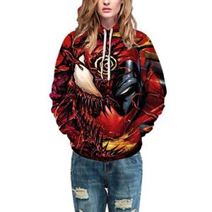 Fashion Unisex Monster 3D Digital Print Movie Role Loose Pullover Hoodie Drawstring Tops N21384