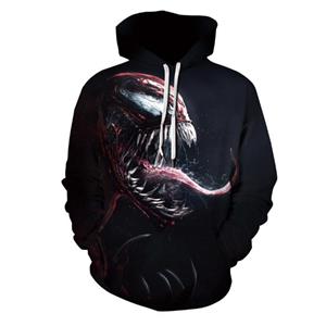 Fashion Unisex Monster 3D Digital Print Film Role Loose Waist Pullover Hoodie Drawstring Tops N21385