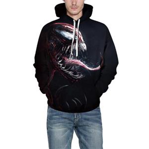 Fashion Unisex Monster 3D Digital Print Film Role Loose Waist Pullover Hoodie Drawstring Tops N21385