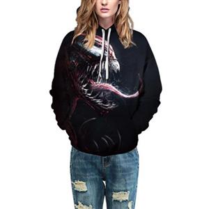 Fashion Unisex Monster 3D Digital Print Film Role Loose Waist Pullover Hoodie Drawstring Tops N21385