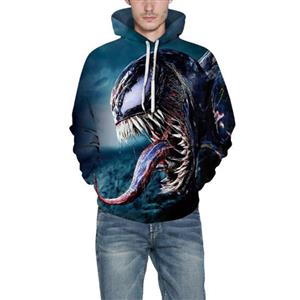 Fashion Unisex Monster 3D Digital Print Film Role Loose Pullover Hoodie Drawstring Tops N21387