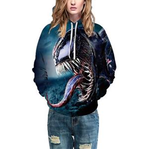 Fashion Unisex Monster 3D Digital Print Film Role Loose Pullover Hoodie Drawstring Tops N21387