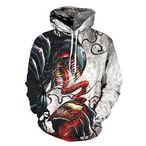 Fashion Unisex Monster 3D Digital Print Film Role Loose Pullover Hoodie Drawstring Tops N21388