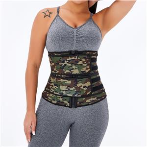 Fashion Camouflage-green Neoprene Velcro Sports Waist Trainers Gym Body Shaper Belt N20871