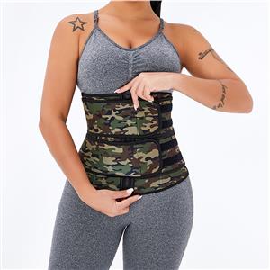 Fashion Camouflage-green Neoprene Velcro Sports Waist Trainers Gym Body Shaper Belt N20871