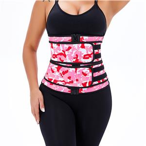 Fashion Camouflage-pink Neoprene Velcro Sports Waist Trainers Gym Body Shaper Belt N20872