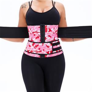 Fashion Camouflage-pink Neoprene Velcro Sports Waist Trainers Gym Body Shaper Belt N20872