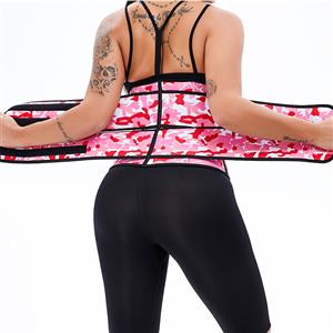 Fashion Camouflage-pink Neoprene Velcro Sports Waist Trainers Gym Body Shaper Belt N20872