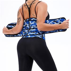 Fashion Camouflage-blue Neoprene Velcro Sports Waist Trainers Gym Body Shaper Belt N20873