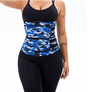 Fashion Camouflage-blue Neoprene Velcro Sports Waist Trainers Gym Body Shaper Belt N20873