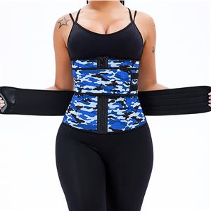 Fashion Camouflage-blue Neoprene Velcro Sports Waist Trainers Gym Body Shaper Belt N20873