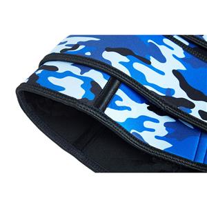 Fashion Blue Camouflage Print Neoprene Velcro Sports Waist Trimmer Bones Body Shaper Belt N20880