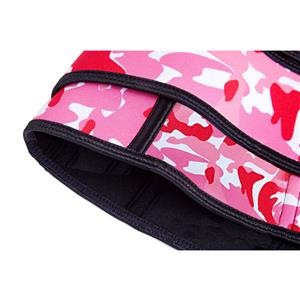 Fashion Rose-red Camouflage Neoprene Velcro Sports Waist Trimmer Bones Body Shaper Belt N20881