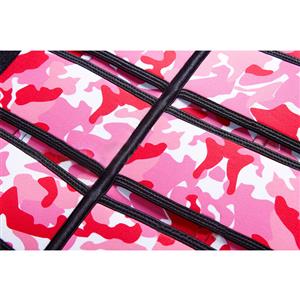 Fashion Rose-red Camouflage Neoprene Velcro Sports Waist Trimmer Bones Body Shaper Belt N20881