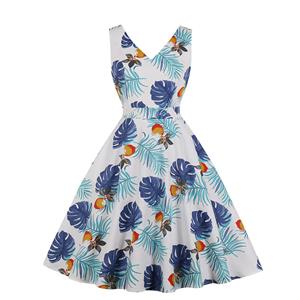 Fashion Dinner Dress, Sexy Sleeveless Party Dress, Sexy High Waist Dress, Simple Summer Dresses for Women, Printed Dress#N19144